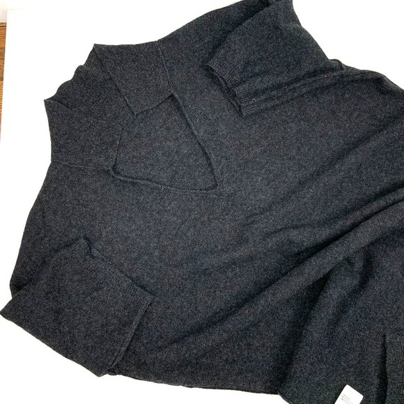 JAMES PERSE 100% Cashmere Oversized Polo Sweater Dress Gray Sz XS (0) - Picture 16 of 16